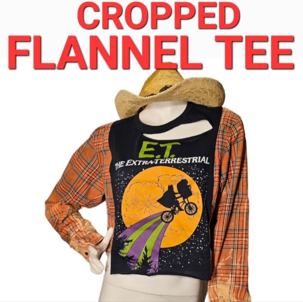 FLANNEL TEE Upcycled Creation by Michikokoko